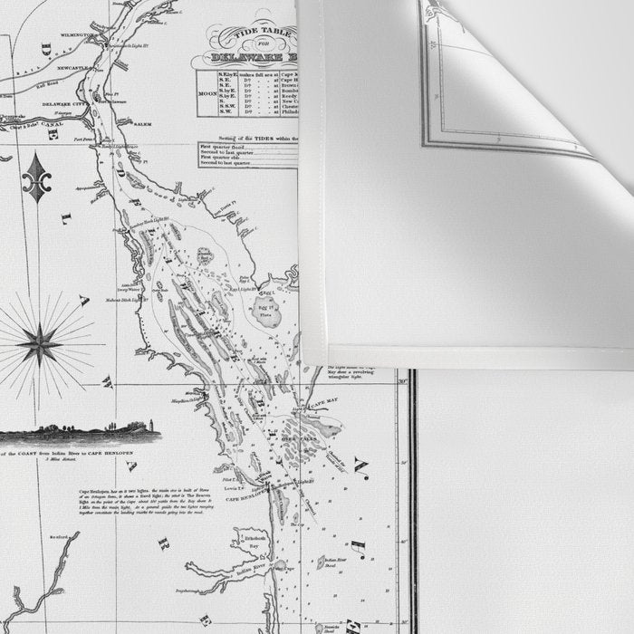 Chesapeake Bay & Delaware Bay Map Wall Tapestry Gallery Image 3