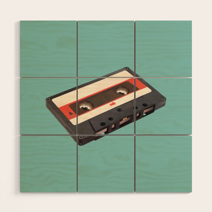 Cassette Tape Polygon Art Wood Wall Art Gallery Image 1