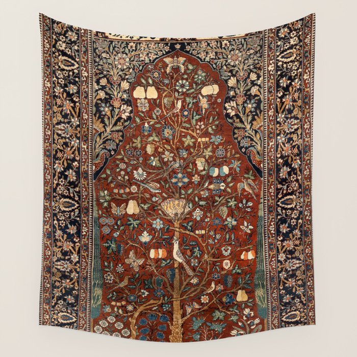 Exquisite Antique Persian Kashan  Wall Tapestry Gallery Image 1
