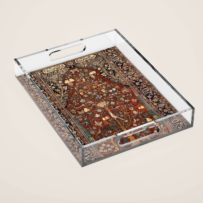 Exquisite Antique Persian Kashan  Acrylic Tray Gallery Image 1