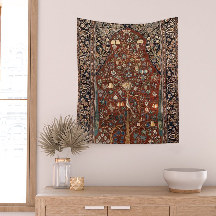 Exquisite Antique Persian Kashan  Wall Tapestry Gallery Image 2