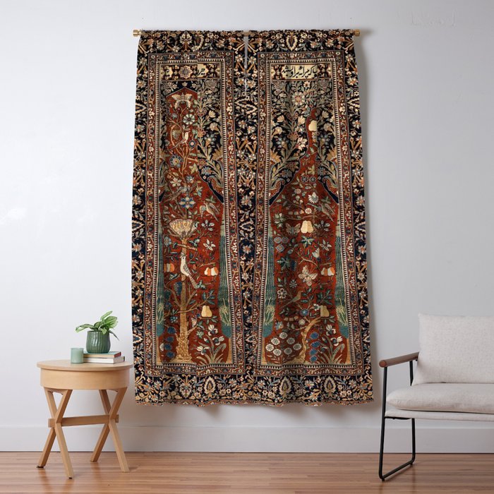 Exquisite Antique Persian Kashan  Window Curtain Gallery Image 5