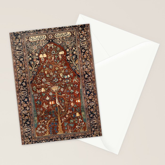 Exquisite Antique Persian Kashan  Stationery Card Gallery Image 2