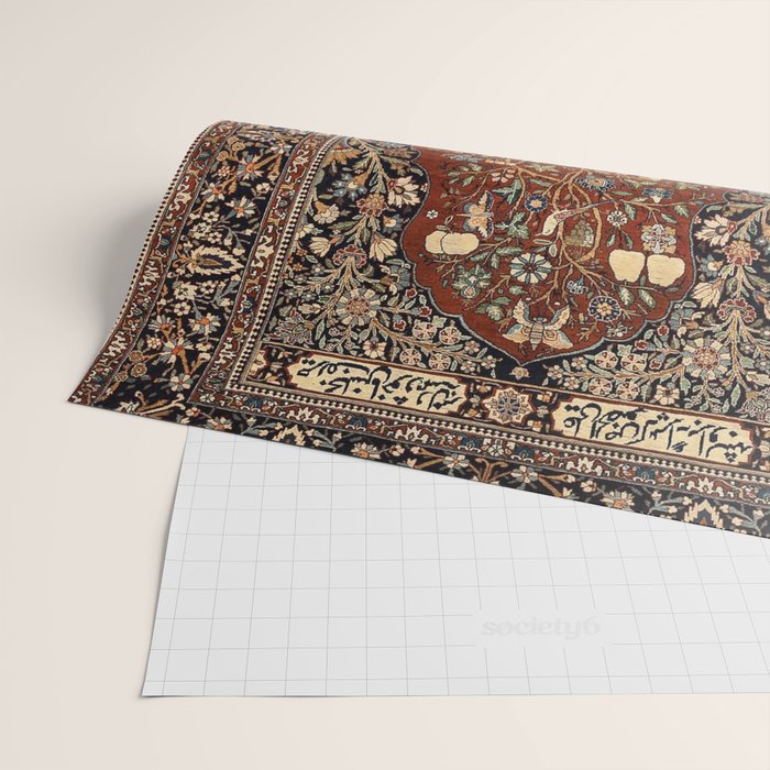 Exquisite Antique Persian Kashan  Wrapping Paper Gallery Image 2