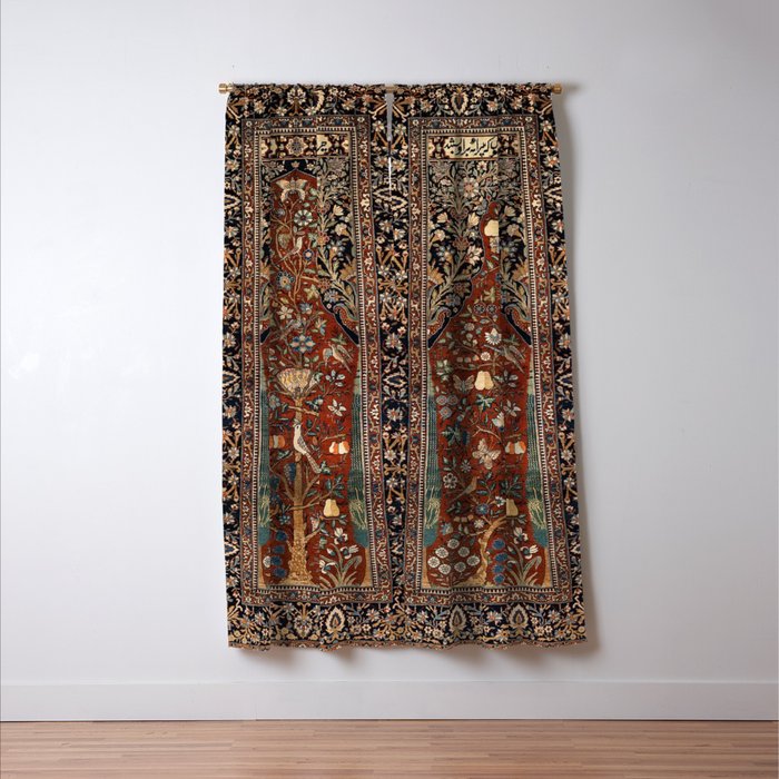 Exquisite Antique Persian Kashan  Window Curtain Gallery Image 3