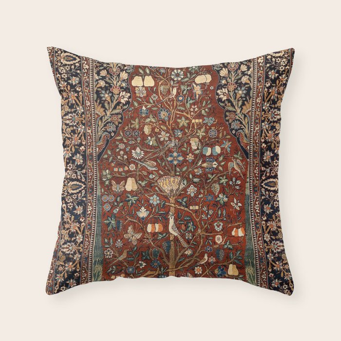 Exquisite Antique Persian Kashan  Throw Pillow Gallery Image 6