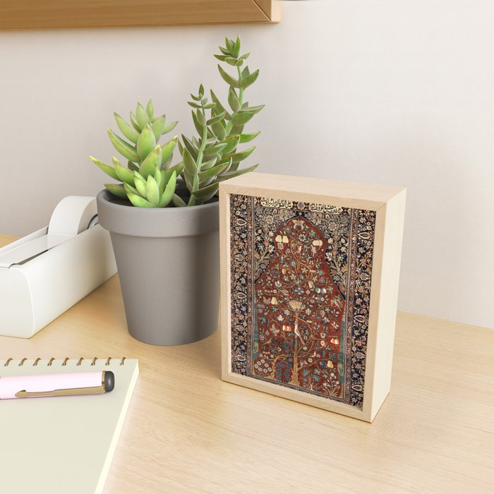Exquisite Antique Persian Kashan  Mini Art Print Gallery Image 2