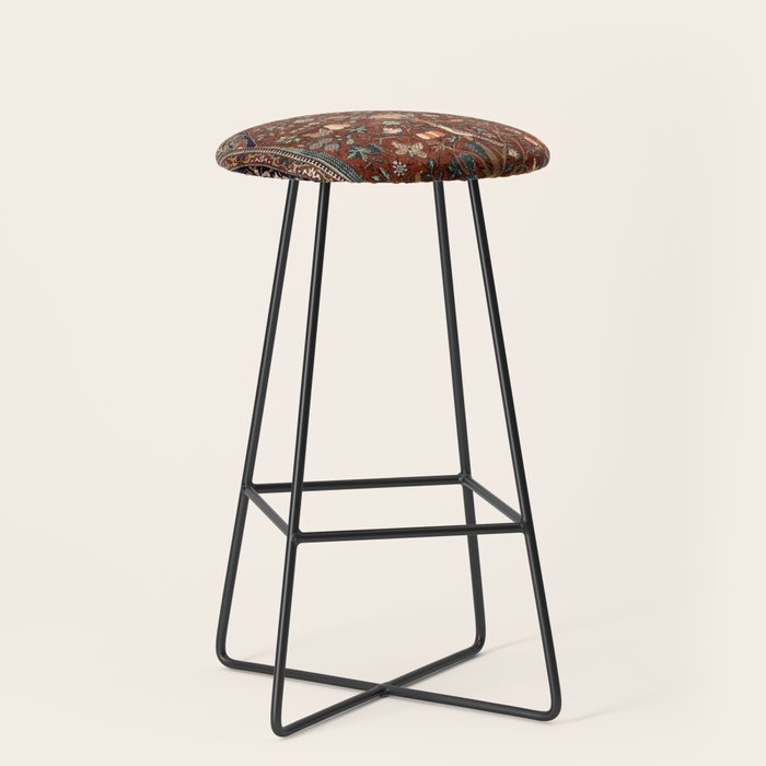 Exquisite Antique Persian Kashan  Stool Gallery Image 1