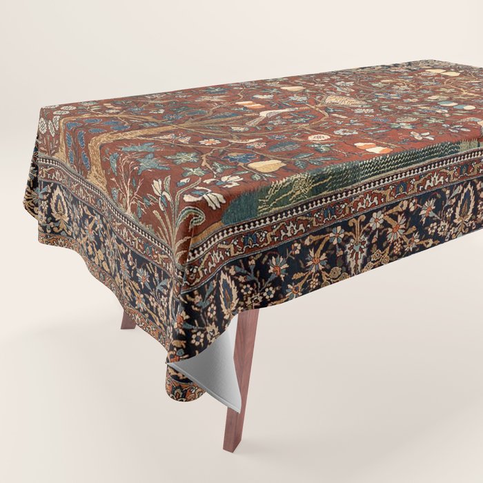 Exquisite Antique Persian Kashan  Tablecloth Gallery Image 1