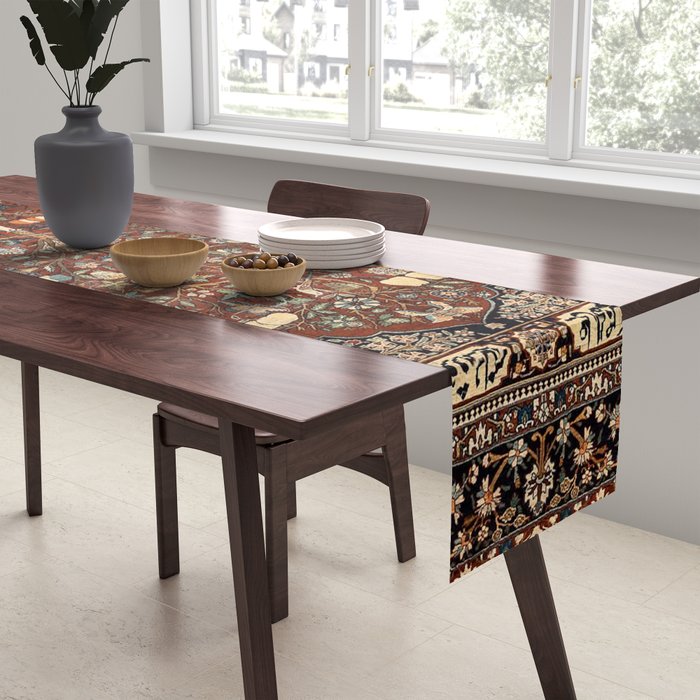 Exquisite Antique Persian Kashan  Table Runner Gallery Image 2