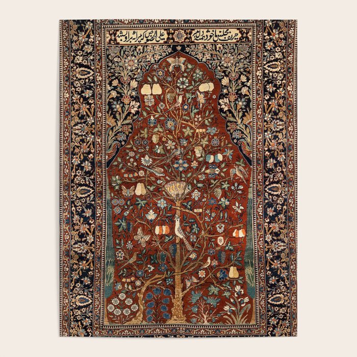 Exquisite Antique Persian Kashan  Poster Gallery Image 1