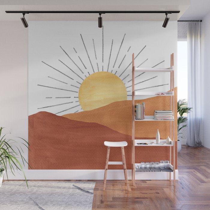 Terracotta desert sun Wall Mural Gallery Image 1