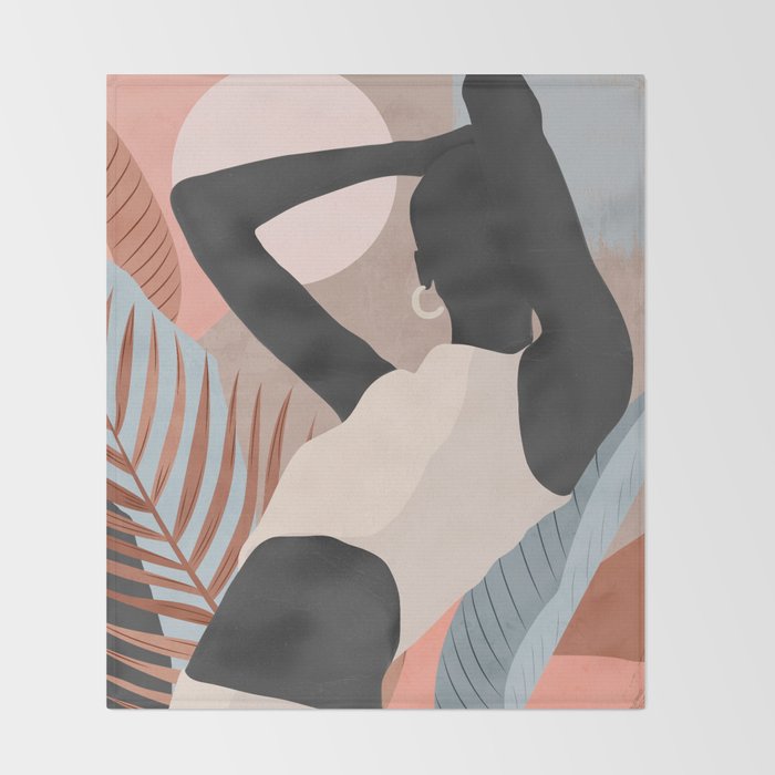 Tropical Girl 23 Throw Blanket Gallery Image 2