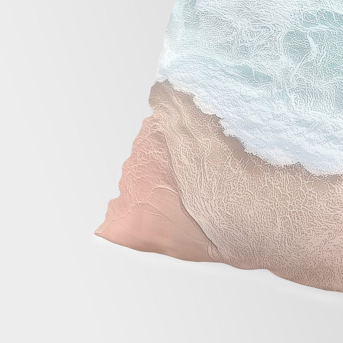 Peach Sand and Blue Sea - Coastal Aerial Photography Pillow Sham Gallery Image 4