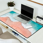 Peach Sand and Blue Sea - Coastal Aerial Photography Desk Mat Gallery Image 2