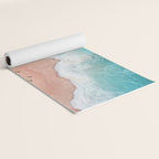 Peach Sand and Blue Sea - Coastal Aerial Photography Yoga Mat Gallery Image 2