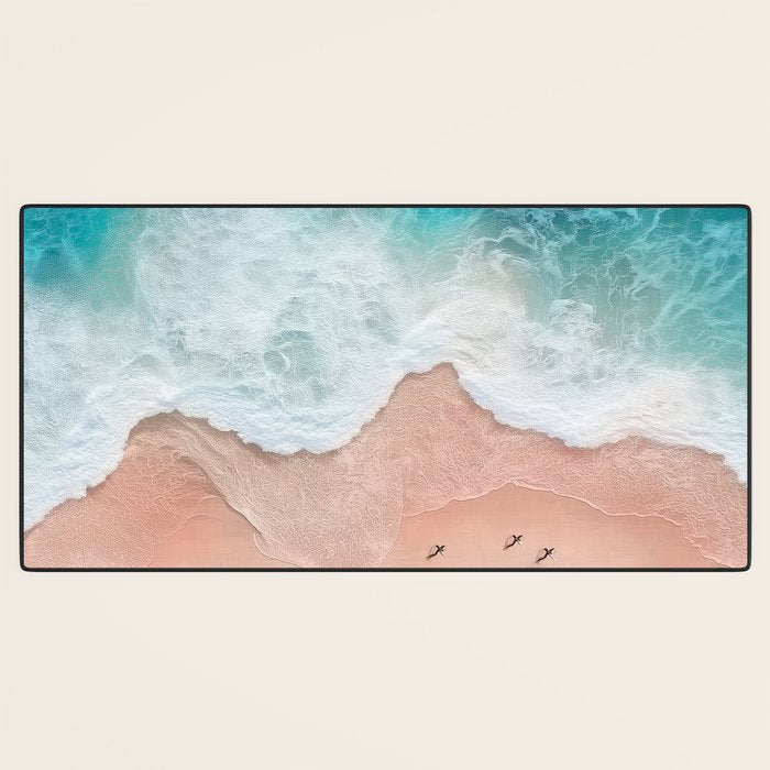 Peach Sand and Blue Sea - Coastal Aerial Photography Desk Mat Gallery Image 3