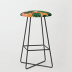 Vibrant Monstera Leaf Pattern Stool Gallery Image 1