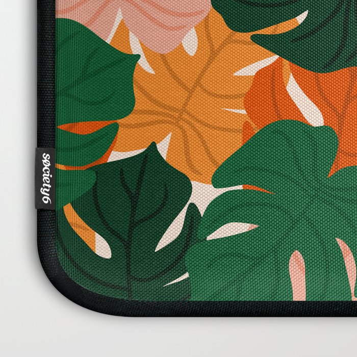 Vibrant Monstera Leaf Pattern Laptop Sleeve Gallery Image 3