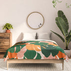 Vibrant Monstera Leaf Pattern Comforter Gallery Image 3
