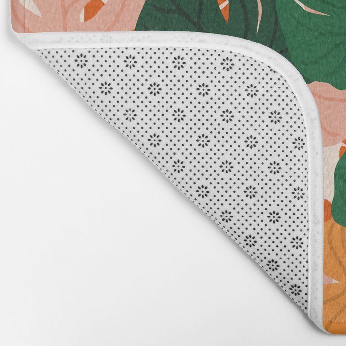 Vibrant Monstera Leaf Pattern Bath Mat Gallery Image 2