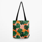 Vibrant Monstera Leaf Pattern Tote Bag Gallery Image 2