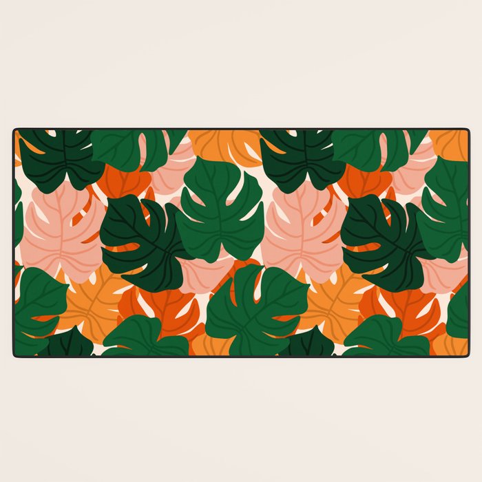 Vibrant Monstera Leaf Pattern Desk Mat Gallery Image 3