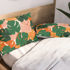Vibrant Monstera Leaf Pattern Pillow Sham Gallery Image 2