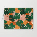 Vibrant Monstera Leaf Pattern Laptop Sleeve Gallery Image 1