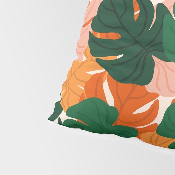 Vibrant Monstera Leaf Pattern Pillow Sham Gallery Image 4
