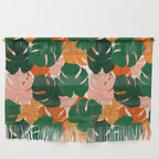 Vibrant Monstera Leaf Pattern Wall Hanging Gallery Image 1