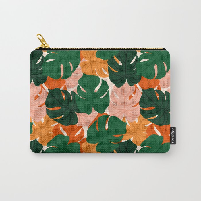 Vibrant Monstera Leaf Pattern Carry All Pouch Gallery Image 1