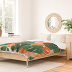 Vibrant Monstera Leaf Pattern Duvet Cover Gallery Image 2