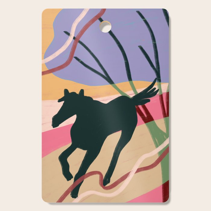 Expressive Running Horse in the Countryside  Cutting Board Gallery Image 1