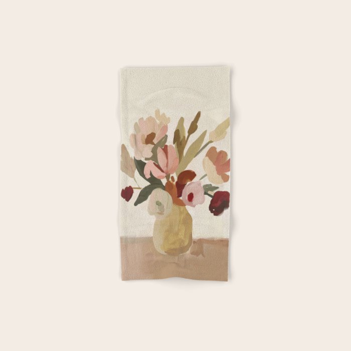 Soft Floral Still Life Bath Towel Gallery Image 1
