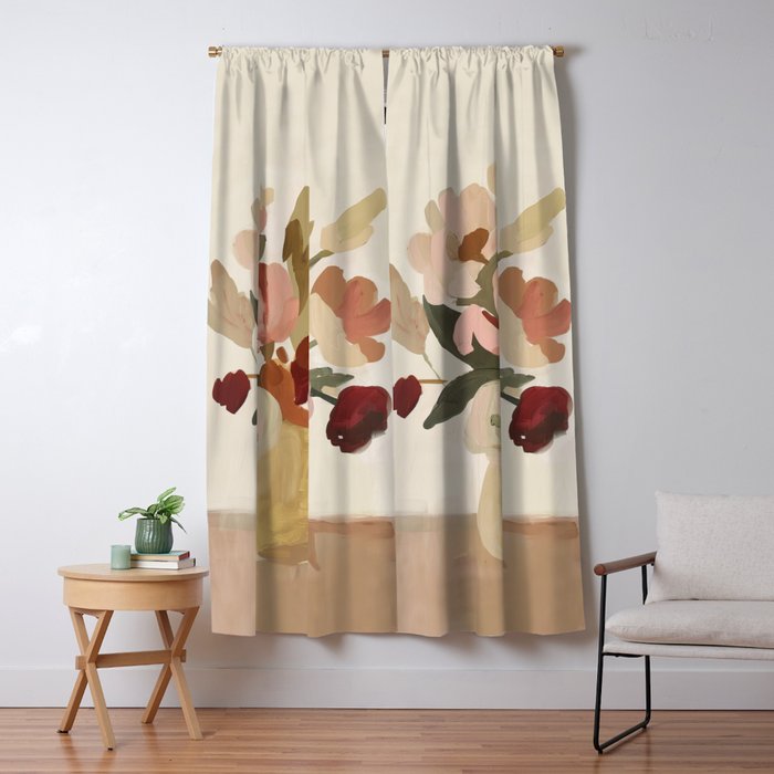 Soft Floral Still Life Window Curtain Gallery Image 1