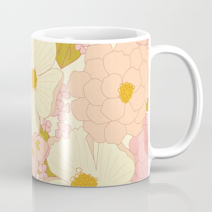 Pink Pastel Vintage Floral Pattern Coffee Mug Gallery Image 1