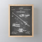 Fishing Rod Patent - Fishing Art - Black Chalkboard Mini Art Print Gallery Image 1