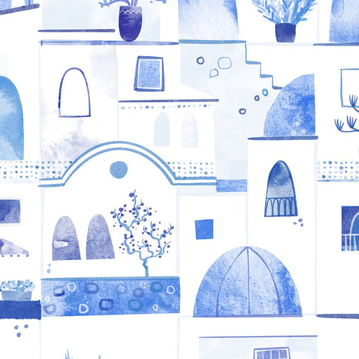 Santorini Greek Island Mediterranean Watercolor Coffee Mug Gallery Image 2
