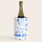 Santorini Greek Island Mediterranean Watercolor Wine Chiller Gallery Image 1