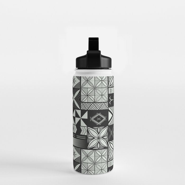 UrbanNesian Grey Maluelue Siapo and Tatau Water Bottle Gallery Image 2