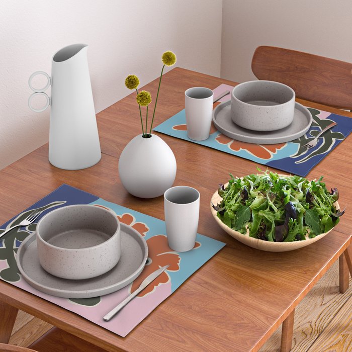 Retro minimal flower V Placemat Gallery Image 2