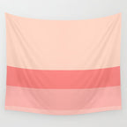 Blush Pink Minimalist Solid Color Block Stripes Wall Tapestry Gallery Image 4