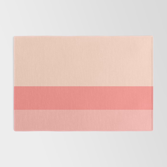Blush Pink Minimalist Solid Color Block Stripes Rug Gallery Image 2