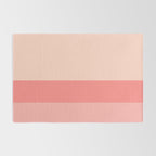 Blush Pink Minimalist Solid Color Block Stripes Rug Gallery Image 2