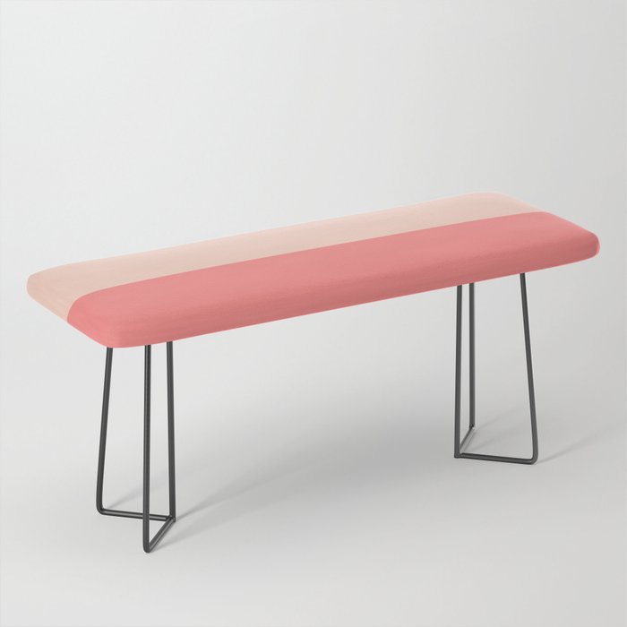 Blush Pink Minimalist Solid Color Block Stripes Bench Gallery Image 1