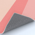 Blush Pink Minimalist Solid Color Block Stripes Rug Gallery Image 4