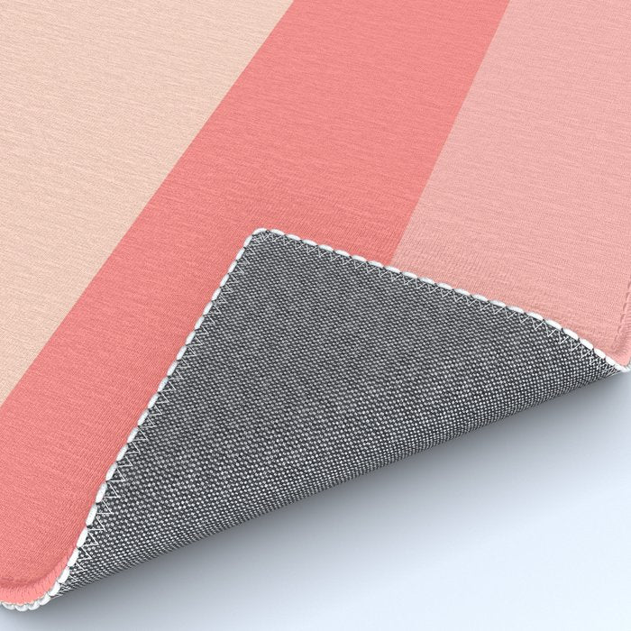 Blush Pink Minimalist Solid Color Block Stripes Rug Gallery Image 4
