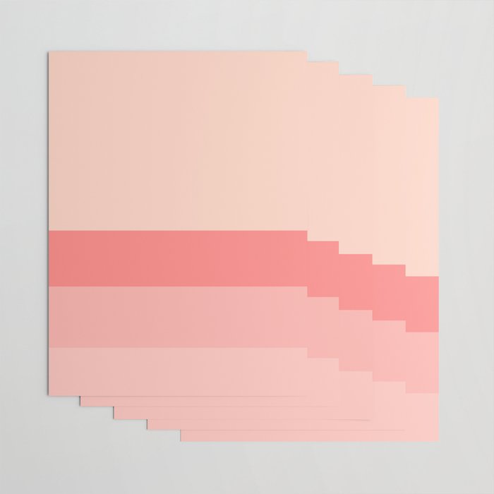 Blush Pink Minimalist Solid Color Block Stripes Wrapping Paper Gallery Image 3