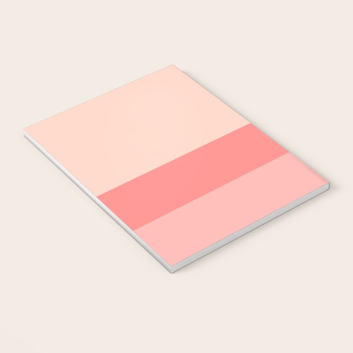 Blush Pink Minimalist Solid Color Block Stripes Notebook Gallery Image 3